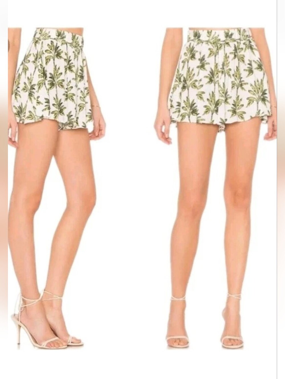 Show Me Your Mumu Carlos Pleated Swing Shorts Sm White Walk The Palms Cruise Nwt